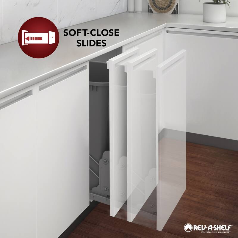Rev-A-Shelf 4WCSC-2432DM-2 Wood Classics 24" Wood Double 32 Qt / 8-3/4