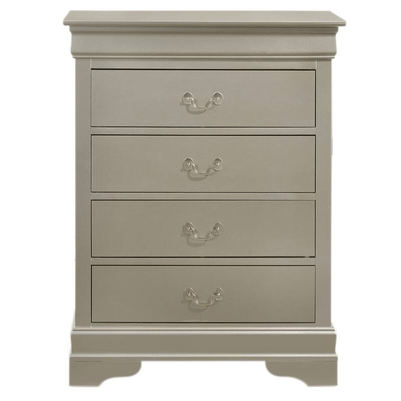 Passion Furniture Louis Phillipe Cherry 4 Drawer Chest of Drawers - 31"L x 16"W x 41"H