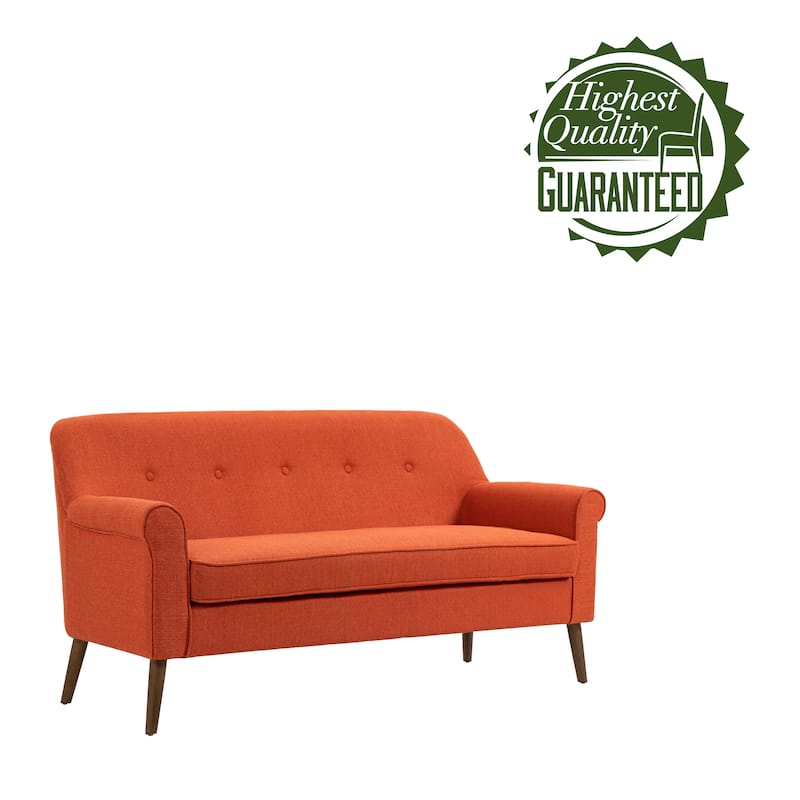 Porthos Home Ruth Loveseat Small Sofa Couch, Fabric, Rubberwood