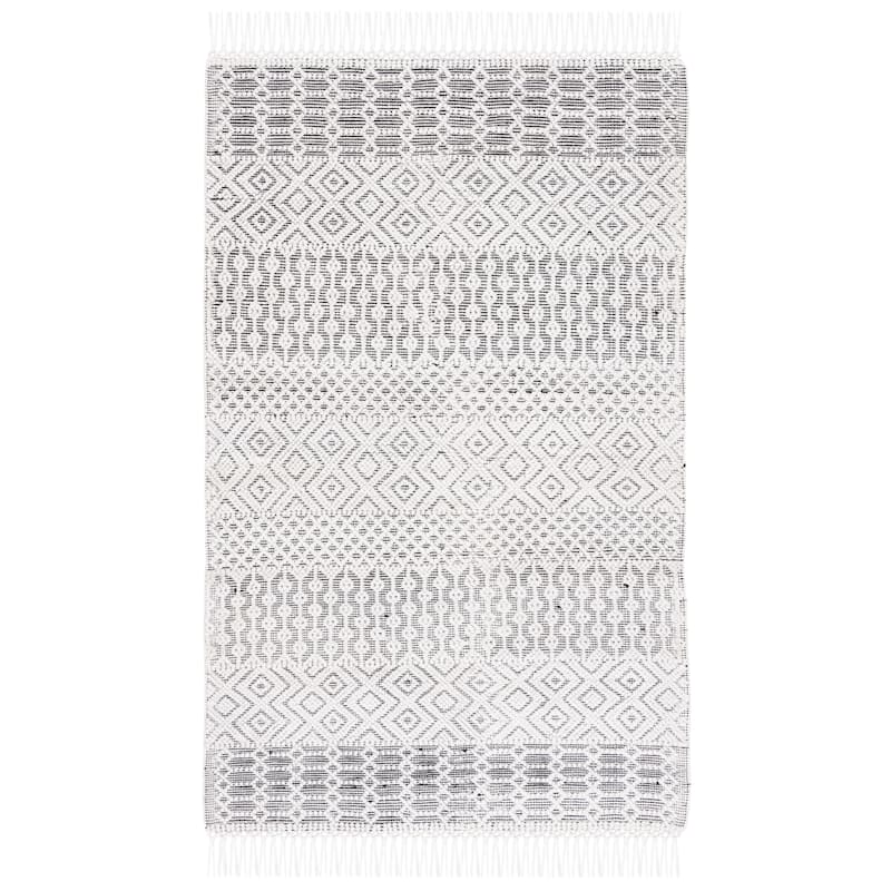 SAFAVIEH Handmade Casablanca Melise Rug - 6' Square - Black/Ivory