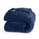 preview thumbnail 33 of 54, Faux Shearling Blanket Full/Queen - Dark Blue - Cable