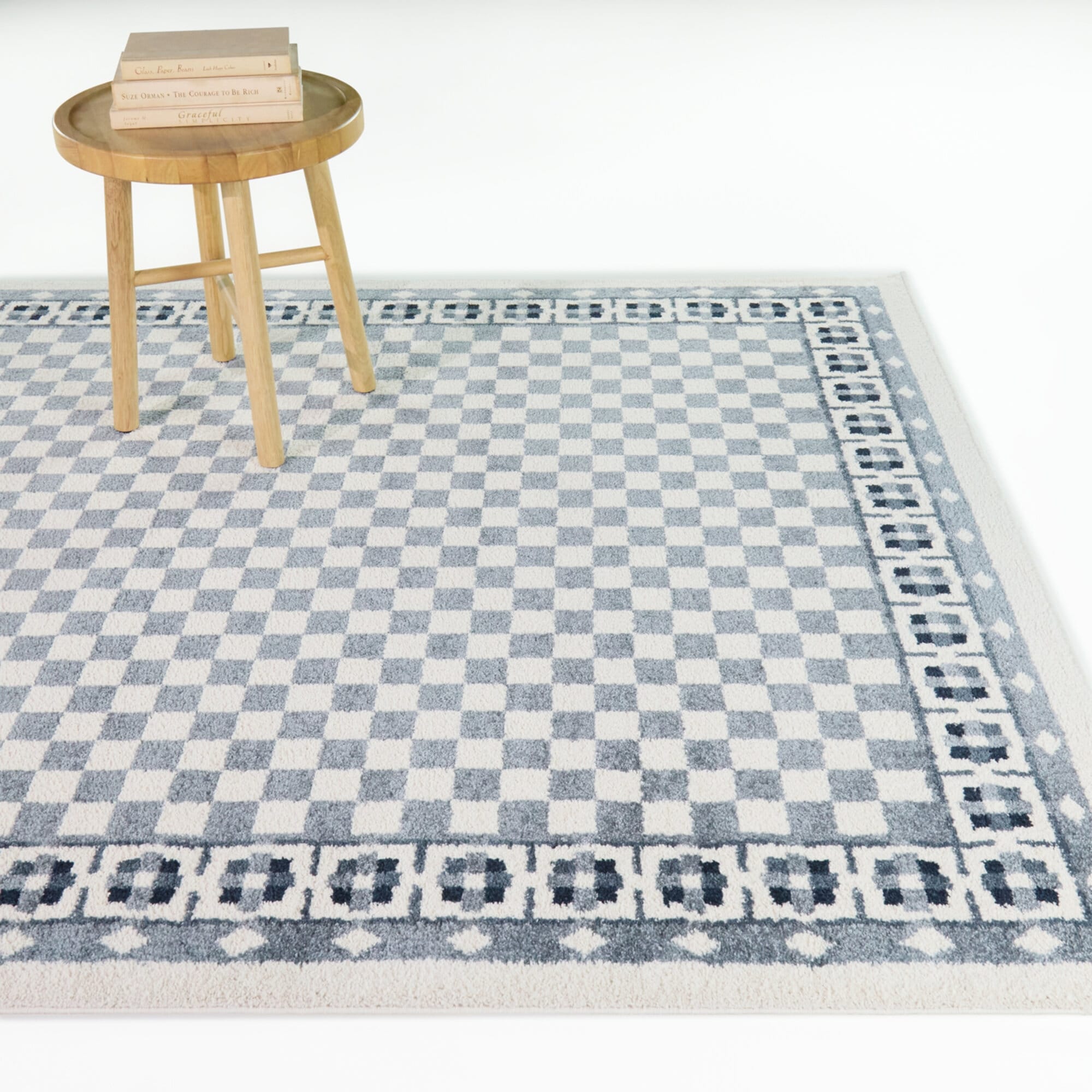 Fawke Floral Checkered Border Area Rug