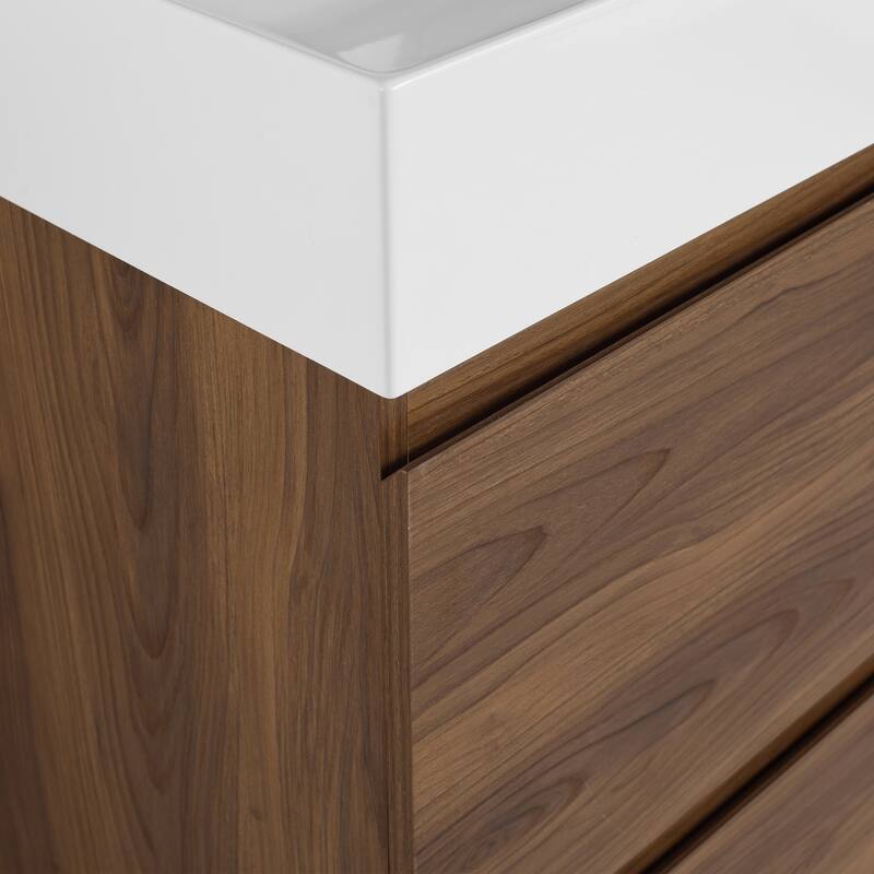 24" Bathroom Vanity with Undermount Sink, Freestanding Storage Cabinet, Double Drawers