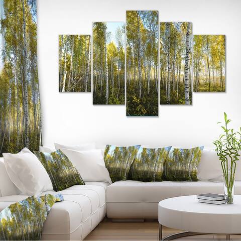 Designart 'Green Autumn Trees' Landscape Photography Canvas Print