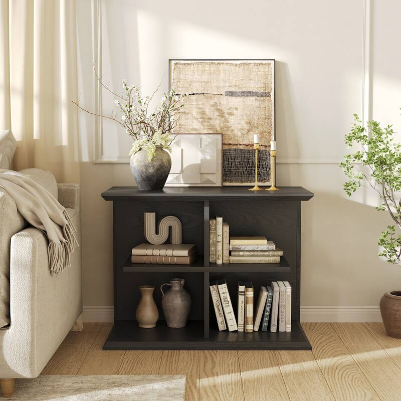 3-Tier End Table with Storage, Wood Sofa Side Table for Hallways