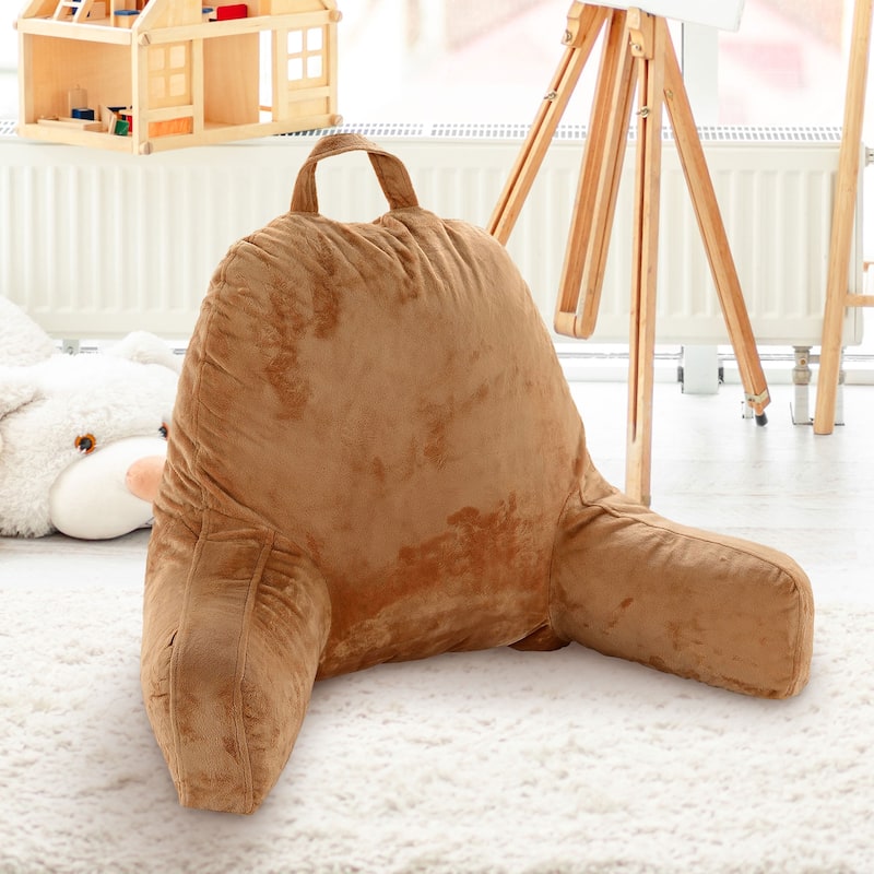 Cheer Collection Kids Memory Foam TV And Reading Pillow - Brown