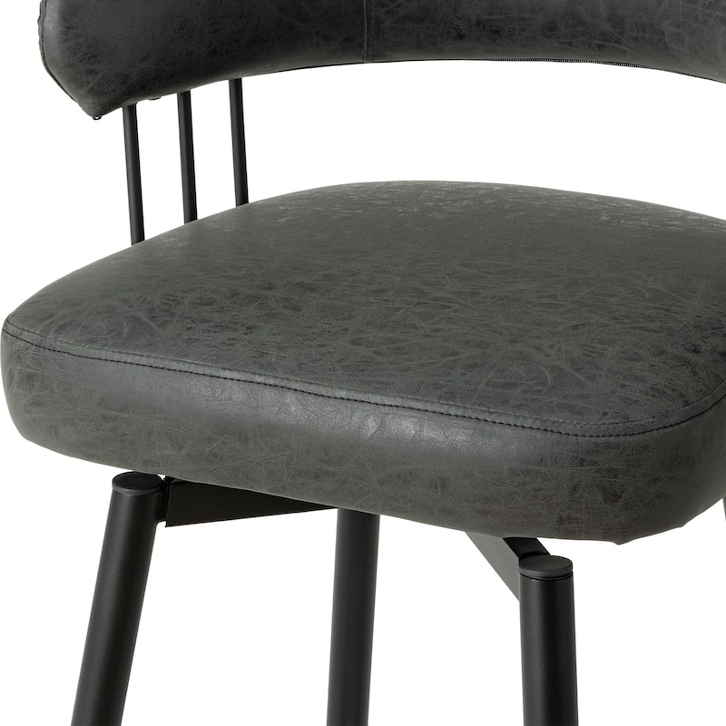 Glitzhome Modern 3-Piece Wooden Swivel Bar Stools & Height Adjustable Pub Table Set