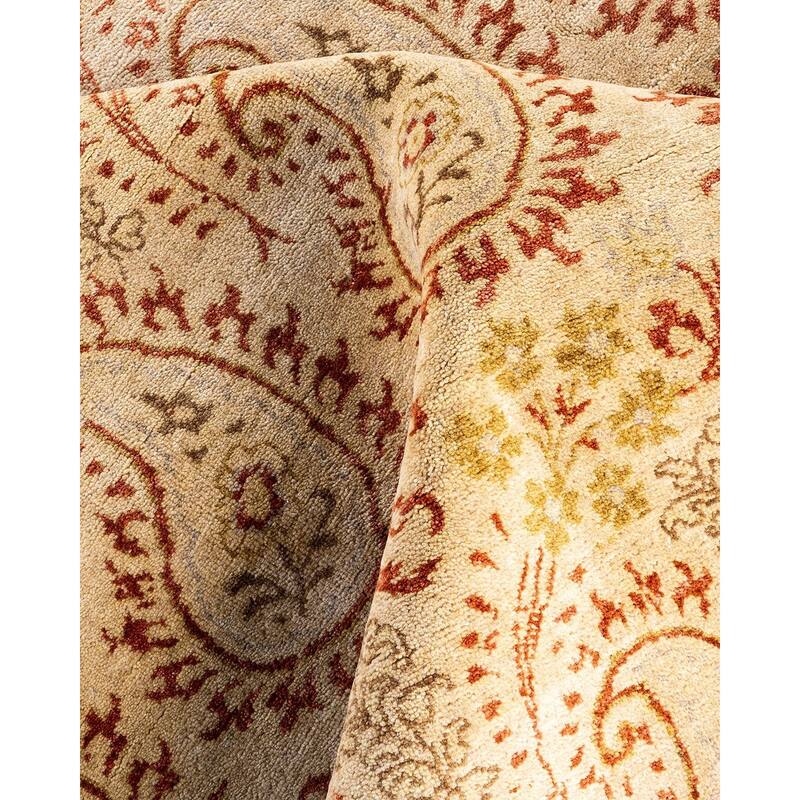 Ikat One-of-a-Kind Hand-Knotted Area Rug, Beige - 9' 0" x 12' 3"