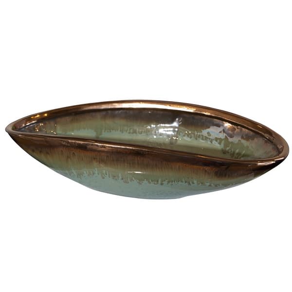 slide 2 of 5, Uttermost Iroquois Green Glaze Bowl