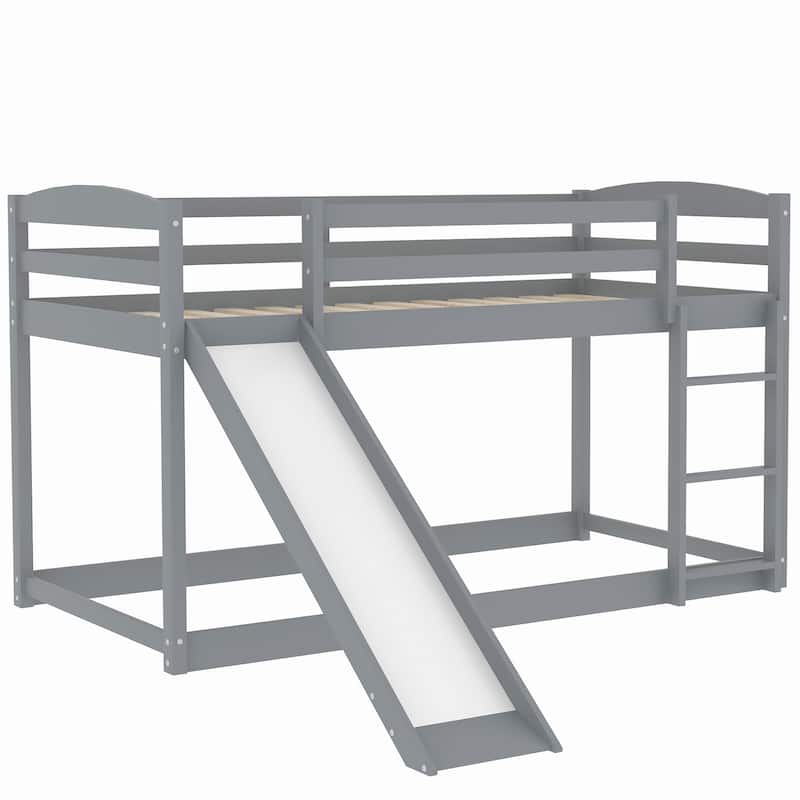 Twin over Twin Bunk Bed with Convertible Slide and Ladder