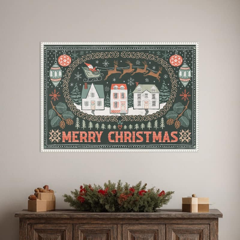Frosty Forest II by Laura Marshall Framed Canvas Wall Art Print - Sylvie Beaded White