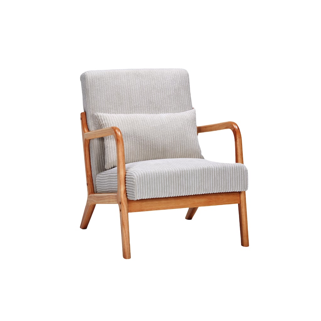 HOMYLIN Mid-Century Modern Accent Chair with Wood Arms