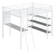 preview thumbnail 32 of 32, Loft Metal Bed with 3 Layers of Shelves and Desk, Stylish Metal Frame Bed with Whiteboard