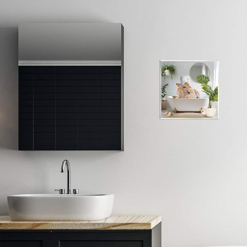 Stupell Pampered Cow in Bath Wall Plaque Art Design By CAD Designs
