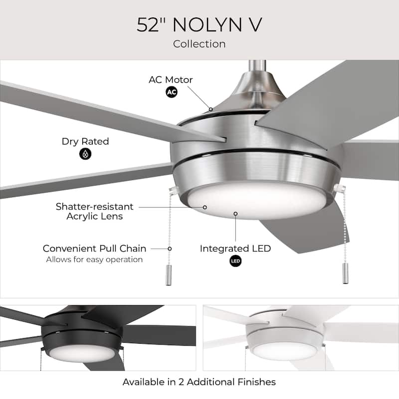 Nolyn Modern LED Ceiling Fan with Blades