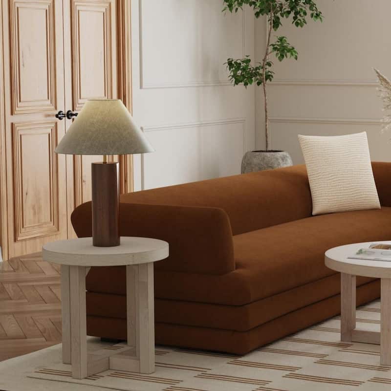 Christie Wood Round Side Table by East at Main - 22x22x22 - White