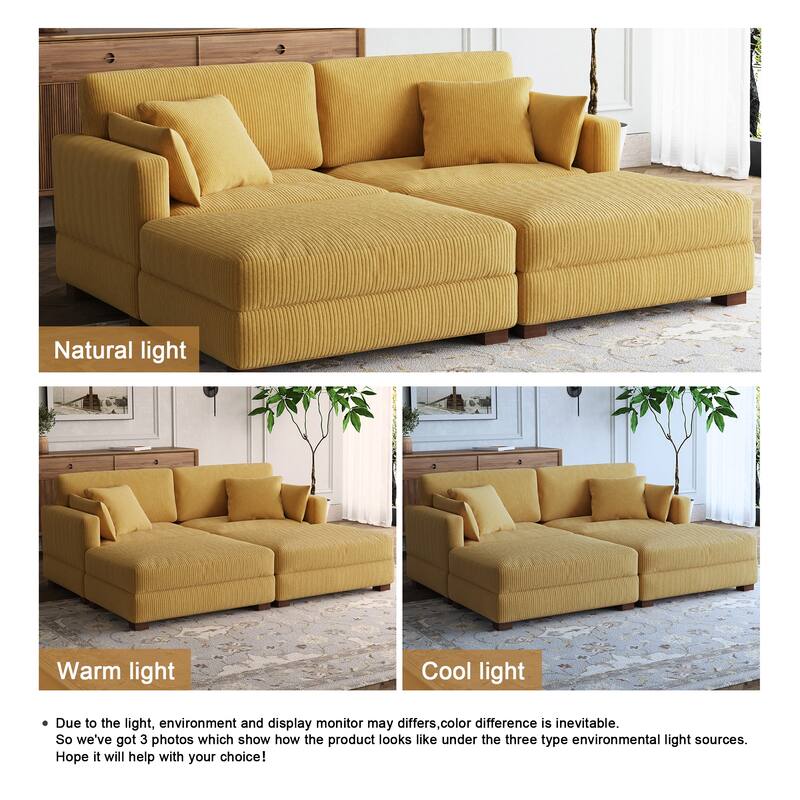 Sectional Sofa Set Modular Couch with Ottomans