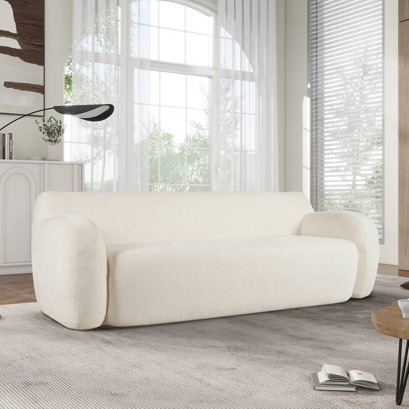 81.5" Ergonomic 3-Seater Curved Sofa, Modular for Living Room, Bedroom, or Apartment