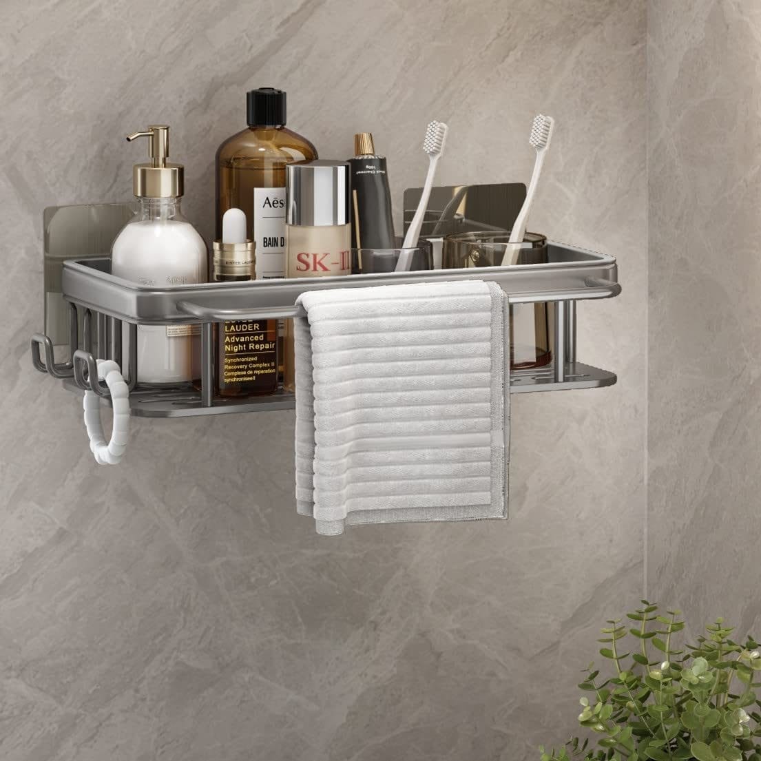 Croydex Stick 'n' Lock Adhesive Two Tier Shower Caddy, Chrome - On Sale -  Bed Bath & Beyond - 38077186