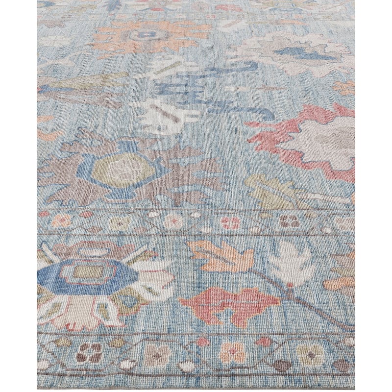 Oushak One-of-a-Kind Hand-Knotted Area Rug - Blue - 9' 1" x 12' 1"