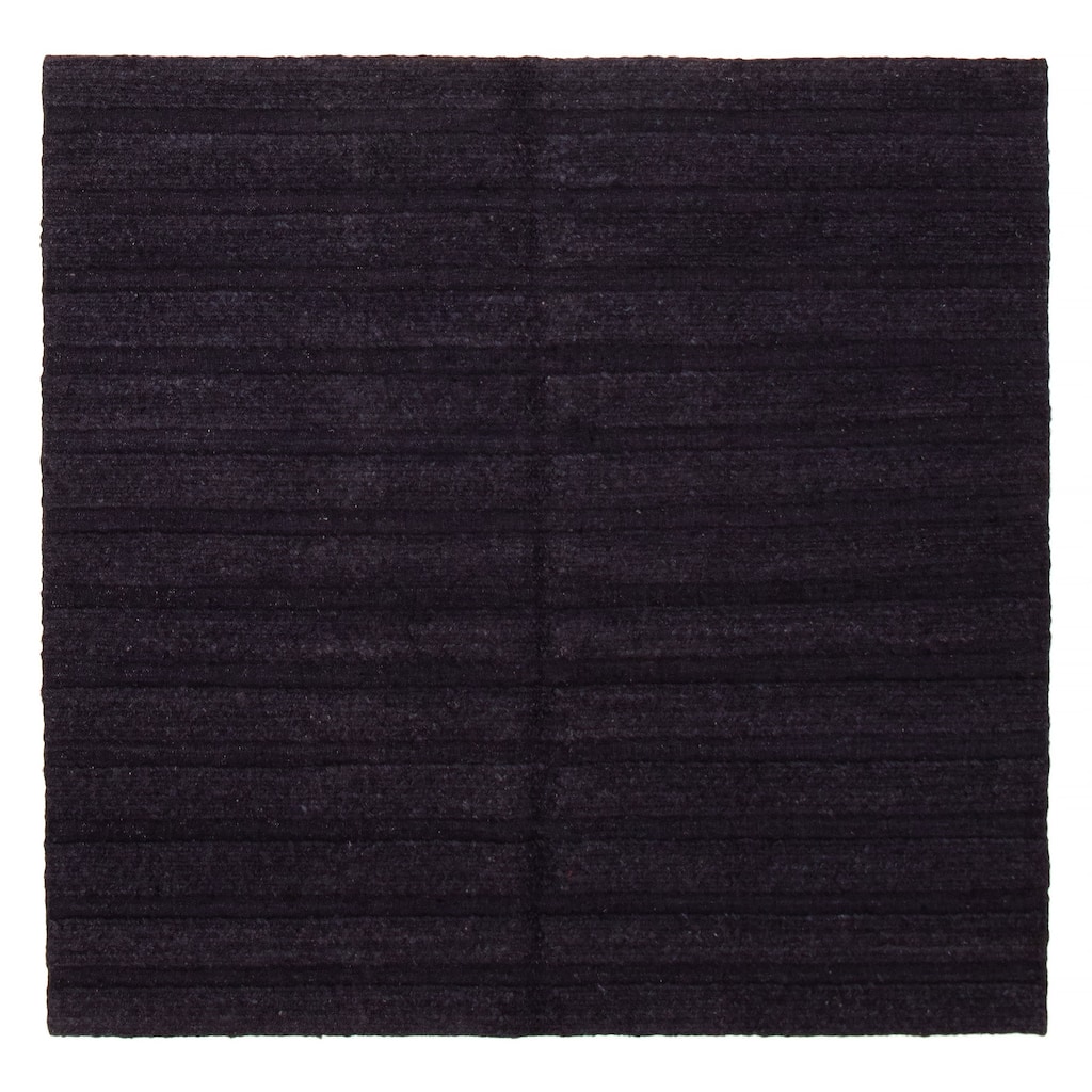 ECARPETGALLERY Flat-Weave Natural Navy Wool Tapestry Kilim - 6'8 x 6'6