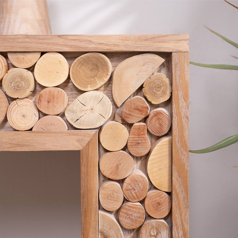 Rustic Wood Console Table with Natural Log Accents - 62" Entryway Table, Narrow Sofa Table, Hallway Accent Table