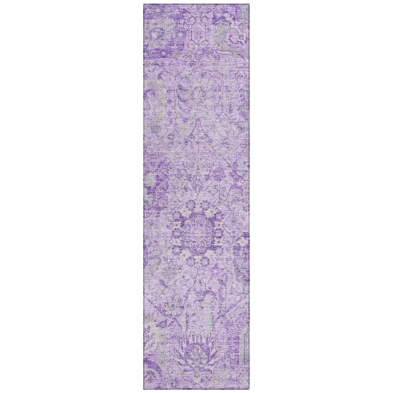 Machine Washable Indoor/ Outdoor Vintage Traditional Chantille Rug