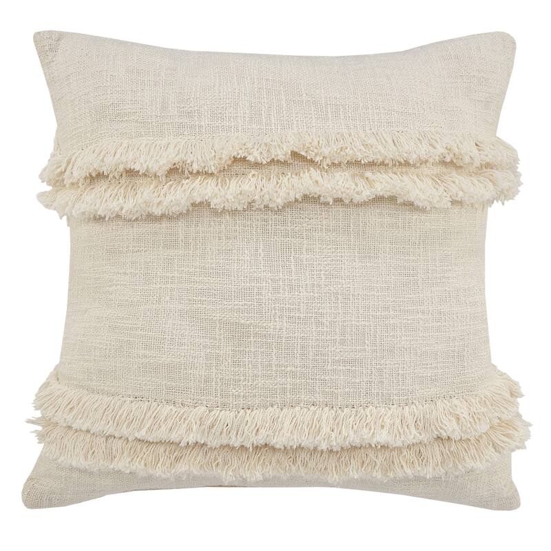 Sevita Beverly Fringed Solid Lumbar Throw Pillow