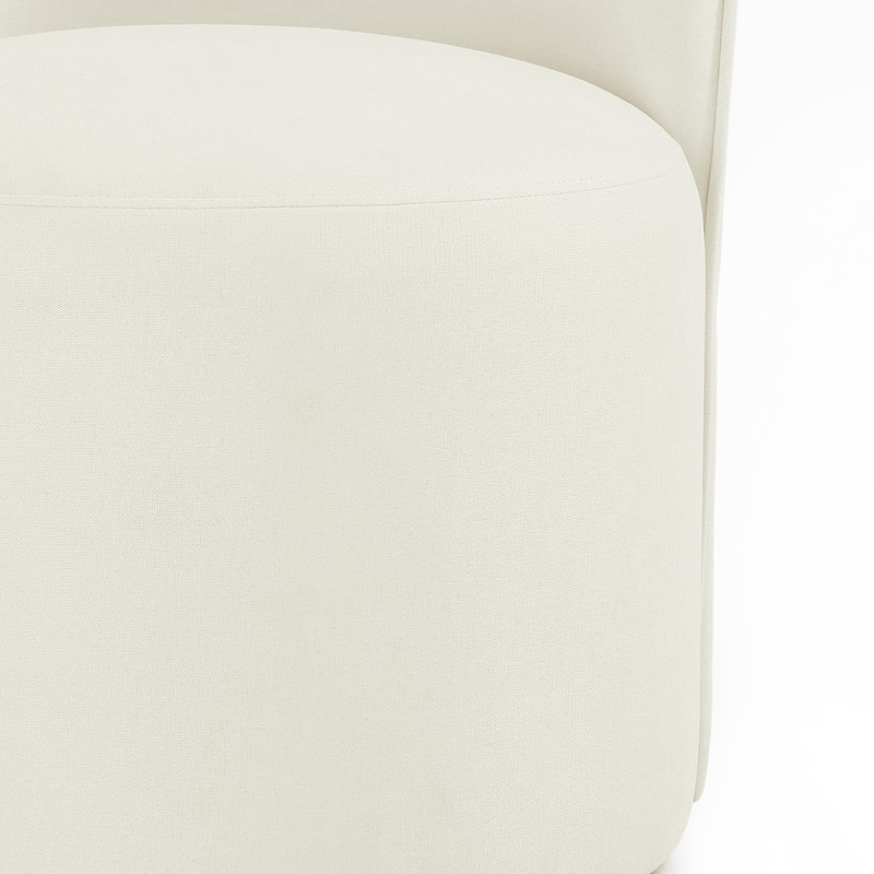 Upholstered Swivel Dining Chair Armless Barrel Chair