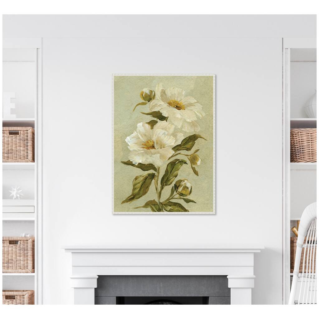 Kate and Laurel AQ Floral No 9 by Annie Quigley Framed Canvas Wall Art Print