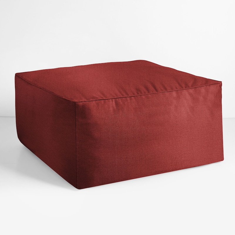 Sorra Home Sunbrella Outdoor Corded Solid Bean Pouf