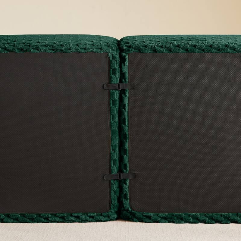 114" Flannelette Modern U-Shaped Modular Boneless Sectional Sofa with Ottoman