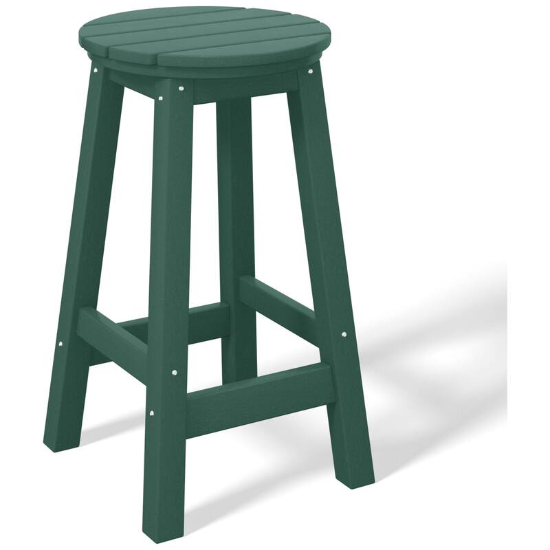 Laguna Hdpe All Weather Outdoor Patio 24" Round Counter Stool - Dark Green