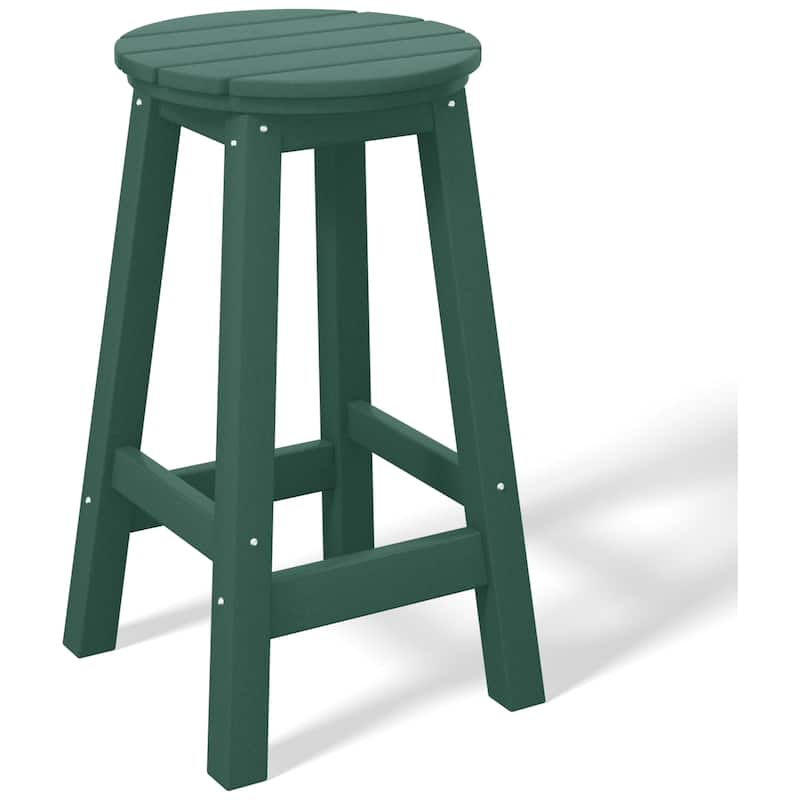 Laguna Hdpe All Weather Outdoor Patio 24" Round Counter Stool (Set Of 2)