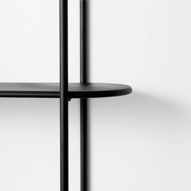 Decimus Black Metal Wall Mounted 3 Tiered Shelving Unit