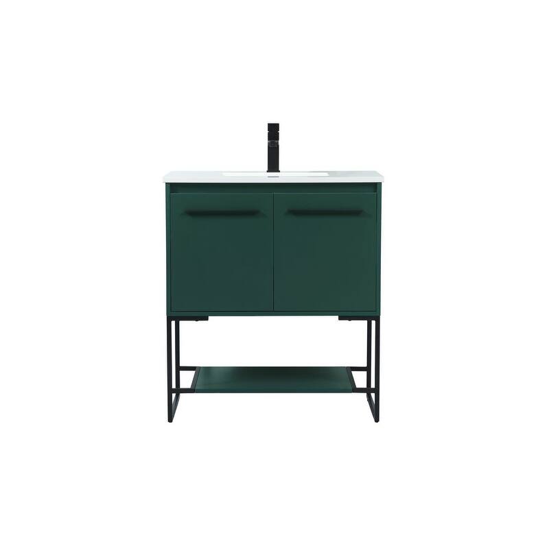 Elegant Lighting VF42530M Sloane 30" Free Standing Single Basin Vanity - Green