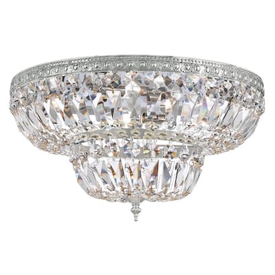 Crystorama 4 Light Clear Hand Cut Chrome Ceiling Mount - 18'' W x 11'' H