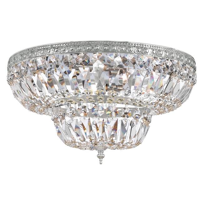 Crystorama 4 Light Clear Hand Cut Chrome Ceiling Mount - 18'' W x 11'' H