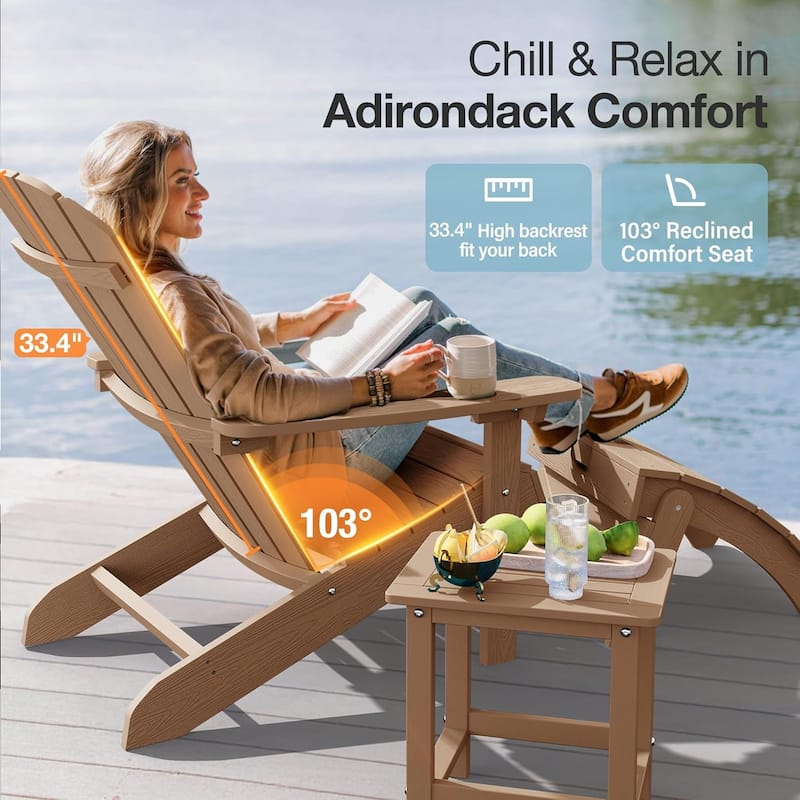 WINSOON All Weather HIPS Outdoor Plastic Adirondack Chairs