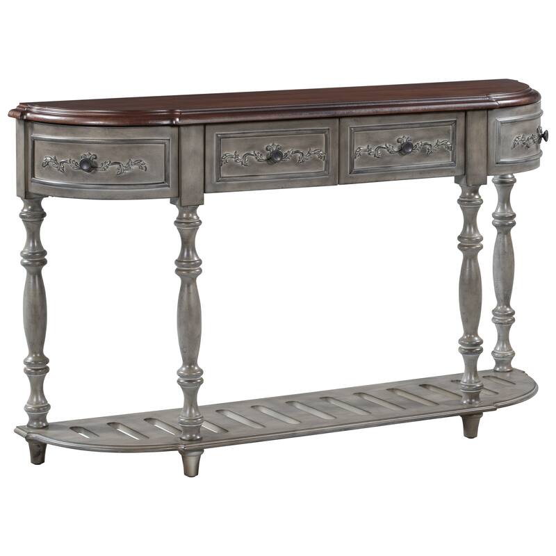 Console Table Sofa Table with 4 Drawers and 1 Shelf
