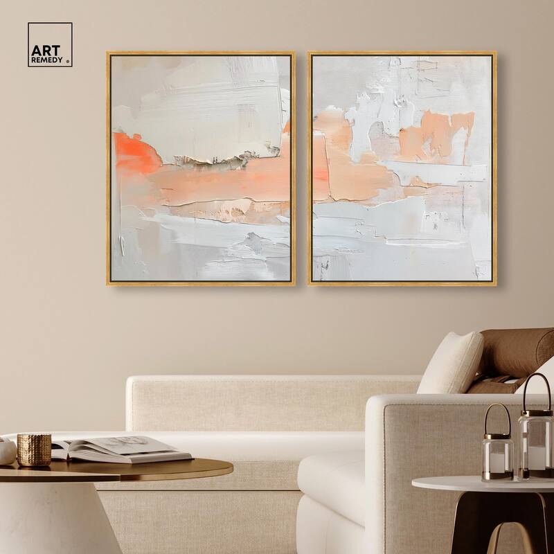 Orange Mist Halo Canvas Set of 2 by Art Remedy