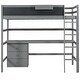 preview thumbnail 8 of 22, Twin Size Loft Bed with Desk, Blackboard, Shelf and 3 Drawers