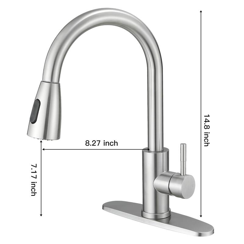 WIZ Pull Down Sprayer Commercial Kitchen Sink Faucets