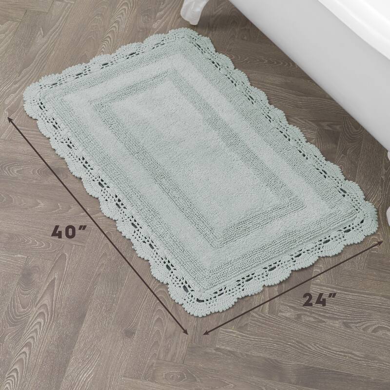 Laura Ashley Reversible Cotton Crochet Bath Rug