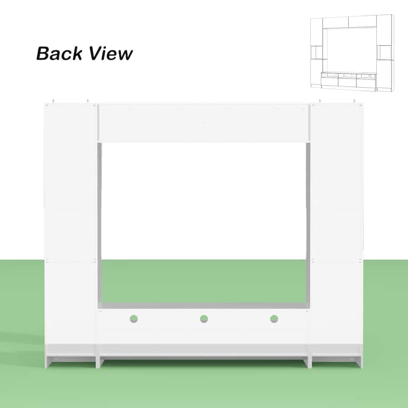 94.5"Elegant High-Gloss Entertainment Unit for Living Room and Bedroom - 94.5"x78.7"
