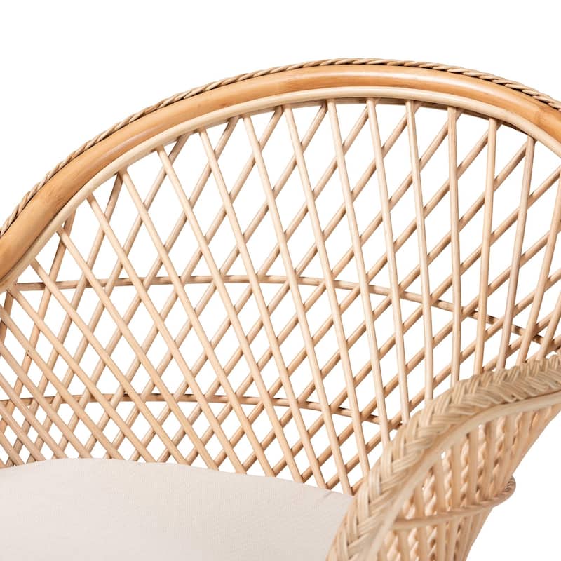 Casilda Bohemian Braided Rattan Arm Chair