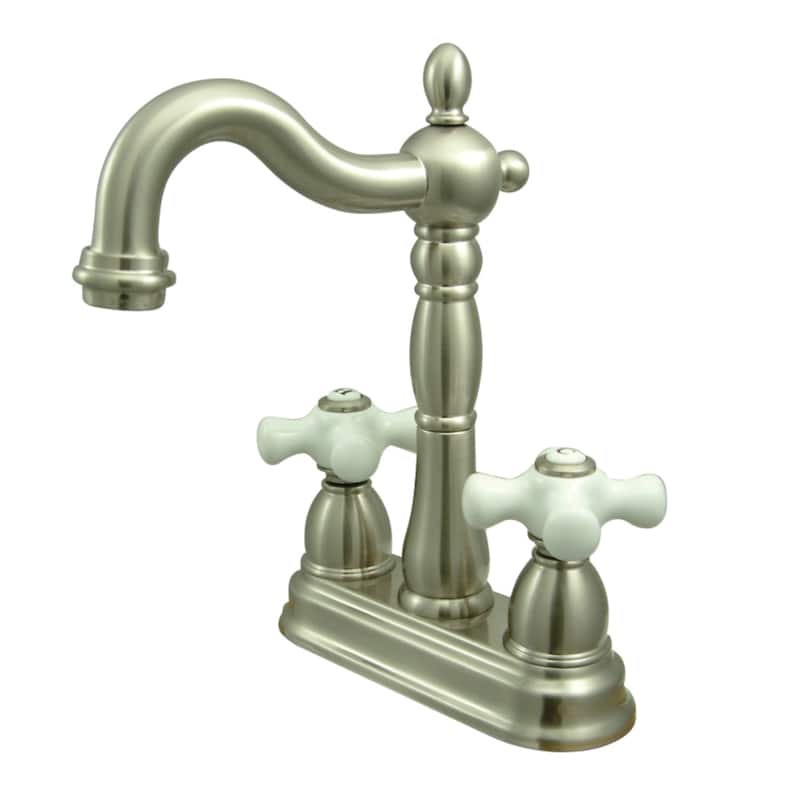 Kingston Brass Heritage 4 in. Centerset Bar Faucet - Brushed Nickel
