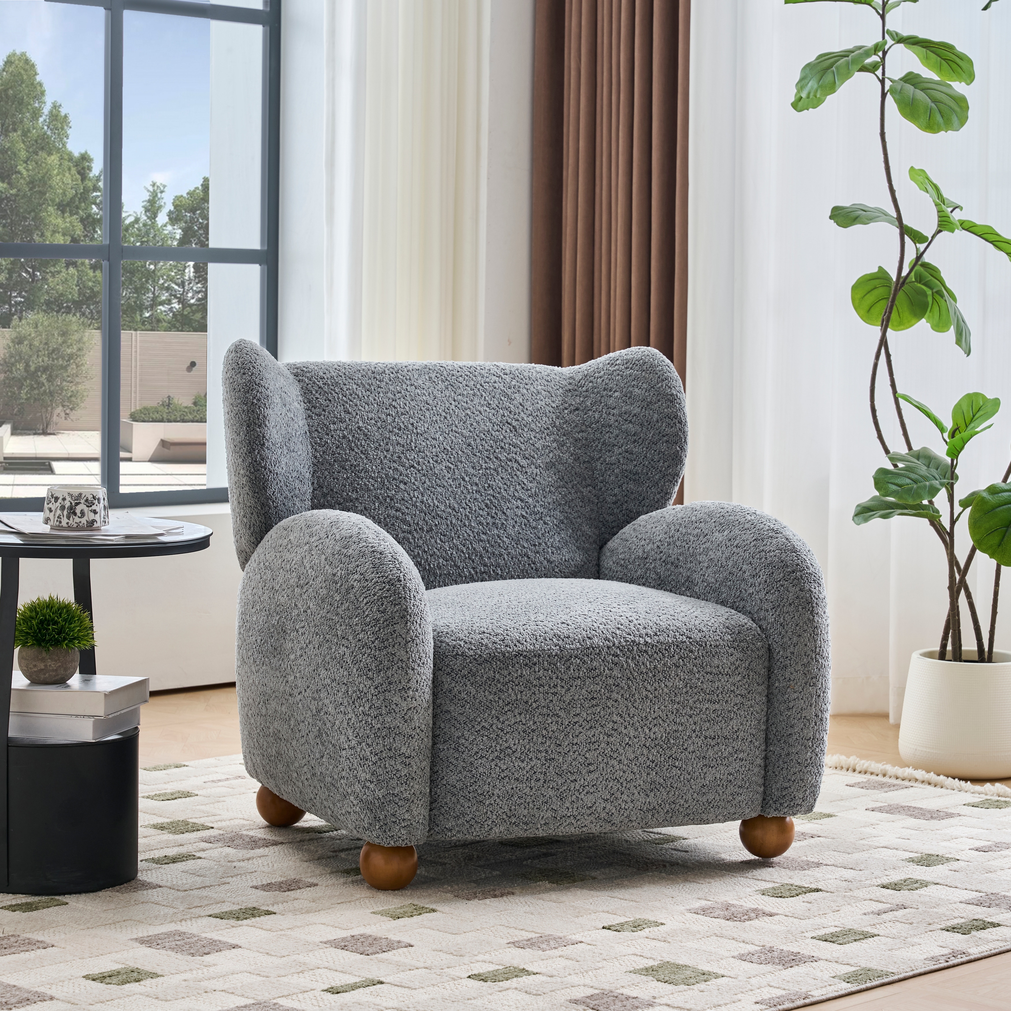 Christopher Knight Home - Wingback Modern Upholstered Club Chair with Wooden Legs