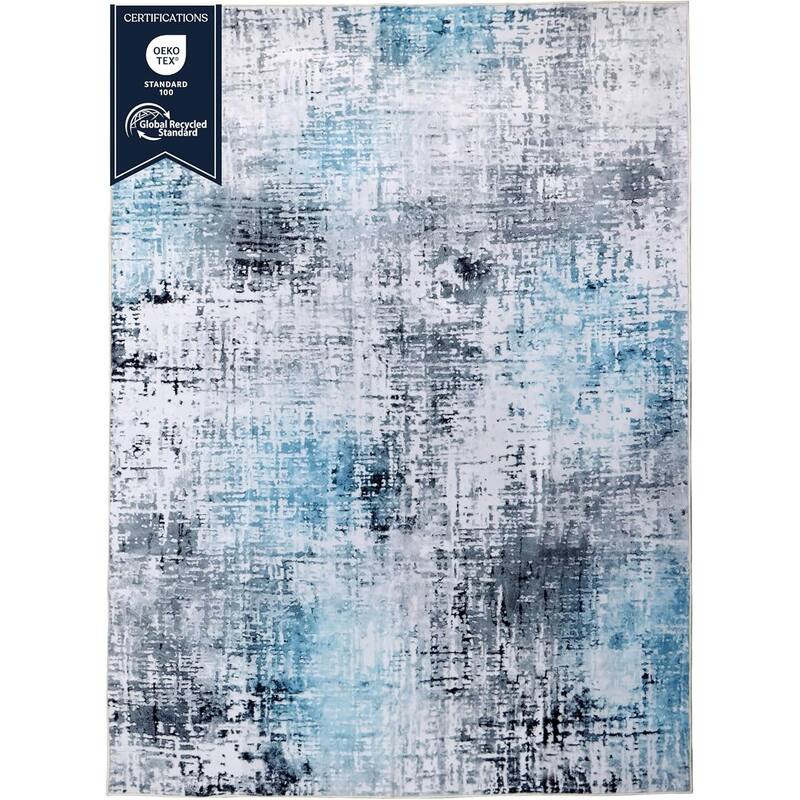 Delara Machine Washable Area Rug, Soft & Durable, Non-Slip Backing, Eco- Friendly GRS certified.