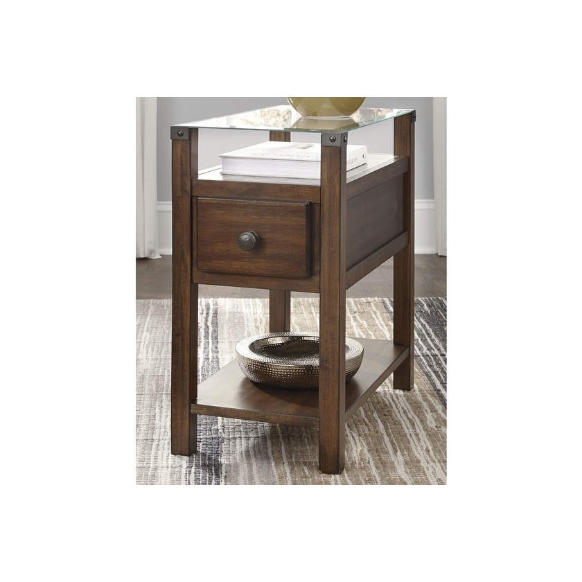 Diamenton chairside end table with usb ports & outlets sale